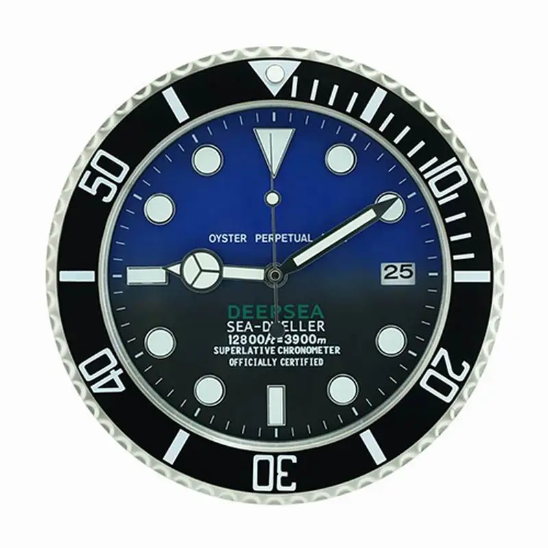 

European Design Watch Shape Stainless Steel Clock With Calendar Function Luminous Top Design Quality Watch Corresponding Logos