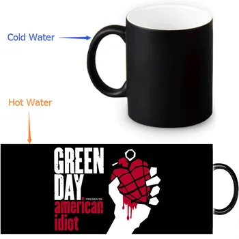 

Green Day Mug Color change Ceramice Magic Mug Heat Sensitive Pixel Magic Mugs