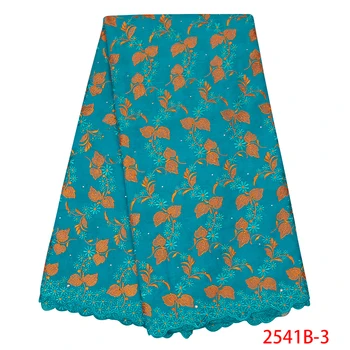 

Nigerian Beaded Lace Fabric 2019 High Quality African Net Lace Fabric Wedding French Tulle Lace Material For Dress YA2541B-3