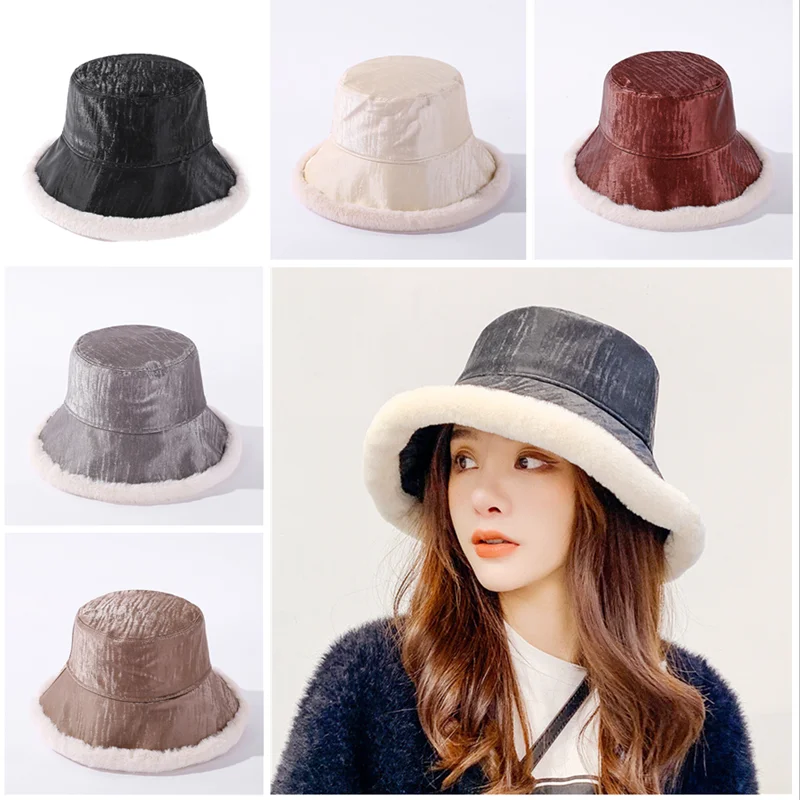 Bucket Hat Plus Velvet Панамы Winter Hats For Women Men Fishing Hat