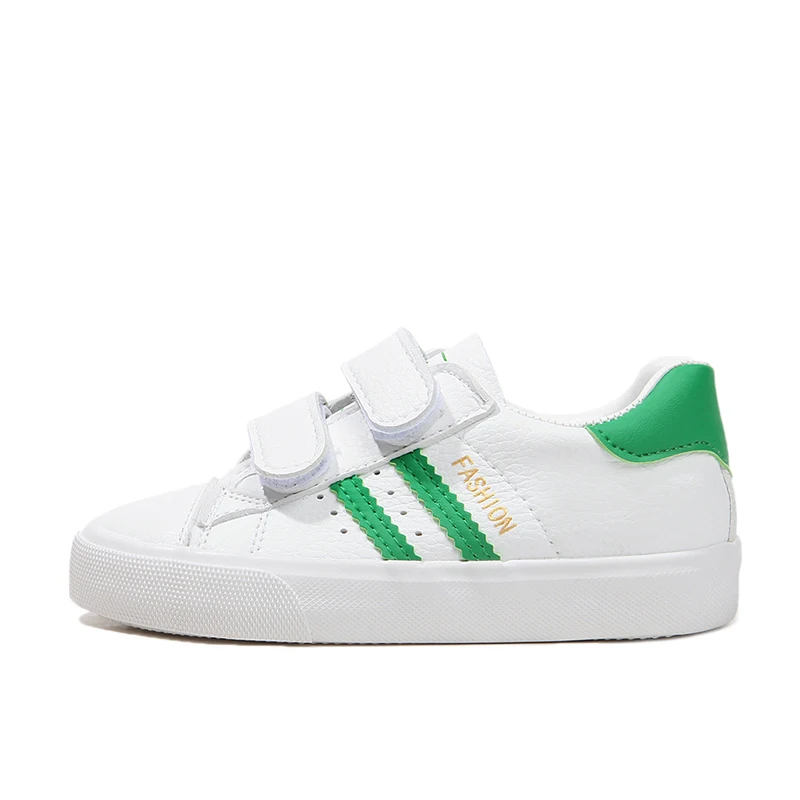 Green and White Осень детские кроссовки для мальчиков кожаные теннисные туфли для девочек парусиновые кроссовки детские повседневные студенческие Кроссовки 1011 - Цвет: Green and White