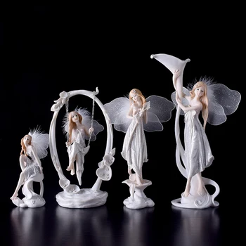 

Modern resin angel figurines Arts and Crafts Kawai wedding decoration gift fairy garden Flower girl Miniature home decoration