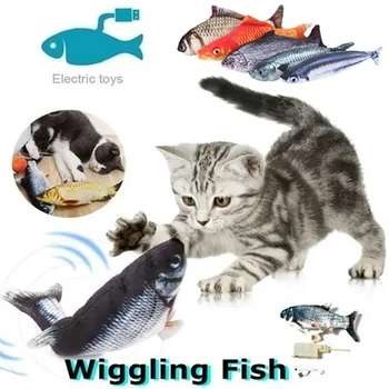 

Pet Electric Fish Cat Toy USB Charging Simulation Fishes Dancing Moving Floppy Cats Toy For Cat Interactive Toys