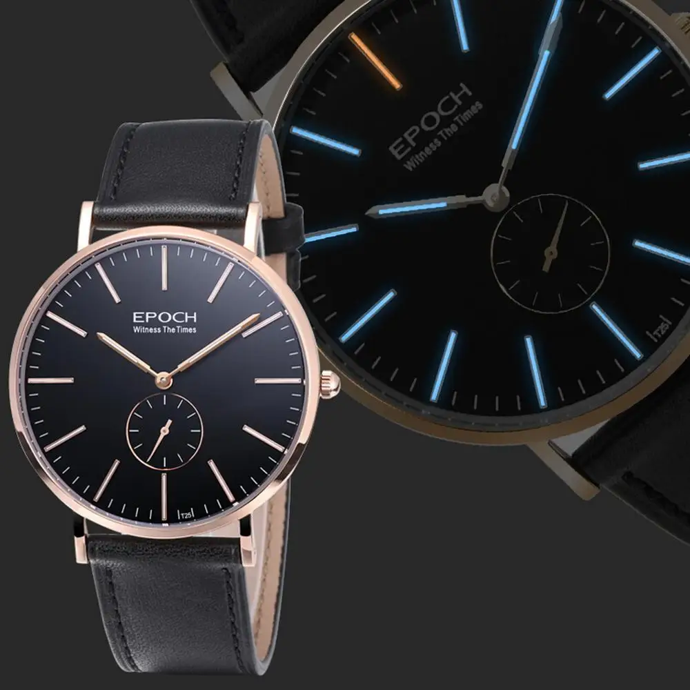 watch men p13 Мужские тритиевые часы, мужские кварцевые часы Epoch T25, светящиеся водонепроницаемые Роскошные брендовые наручные часы, ультратонкие relogio 6025G - Цвет: watch men p13
