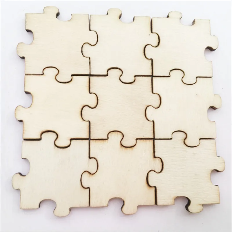 

50pcs/pack DIY Handmade Accessories Crafts Wood Chips Non-porous Patch Children's Drawing Materials Birthday Party Kids Gift-S
