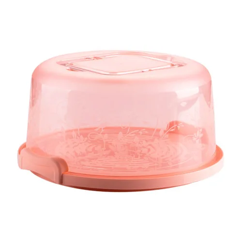 Pink Пряжка, коробки для торта, толщина, пластик, на вынос, ко дню рождения, коробка для упаковки торта, портативная, для выпечки, для упаковки пищевых продуктов, лоток для еды, 8 дюймов, 1 шт - Цвет: Pink