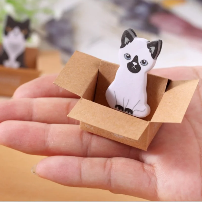 Kawaii кот животное блокнот планировщик коробка милый котенок наклейки школьные канцелярские принадлежности офисные принадлежности