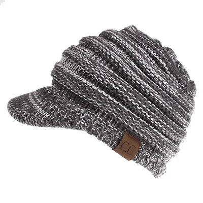 Прямая, Вязанная женская шапка, шапка Skully, трендовая, теплая, толстая, мягкая, тянущаяся, вязаная, с громоздким узором, зимние шапки, Лыжная шапка - Цвет: 9