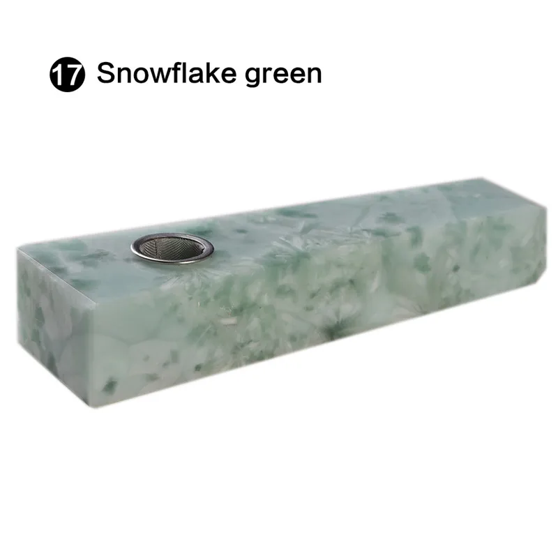 Snowflake green Runyangshi натуральный хрусталь камень smokey труба с плоской головкой кристаллическая трубка курительная табачная трубка точка мундштук для сигареты - Цвет: Snowflake green