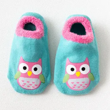 

2020 Baby Socks Autumn Winter Casual Fashion Children's Cute Cartoon Owl Non-Slip Cotton Floor Socks Kids Slippers
