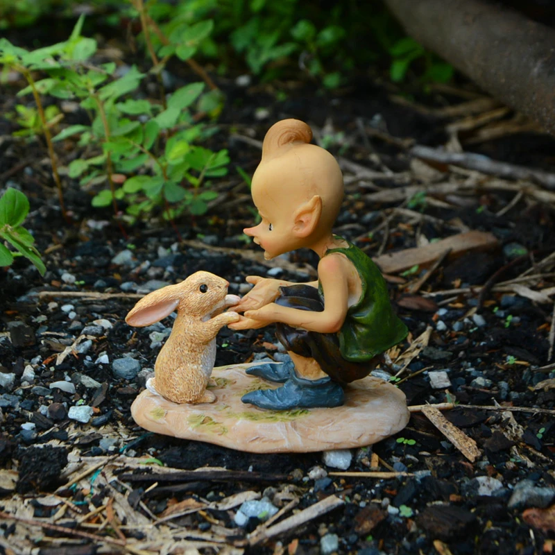Ornament Crafts Miniature Figurines Miniature Ornament Everyday Collection New Year Fairy Figure Resin Home Decoration Fairy Garden Ornament Accessories Elves Desk Decor Birthday Gift