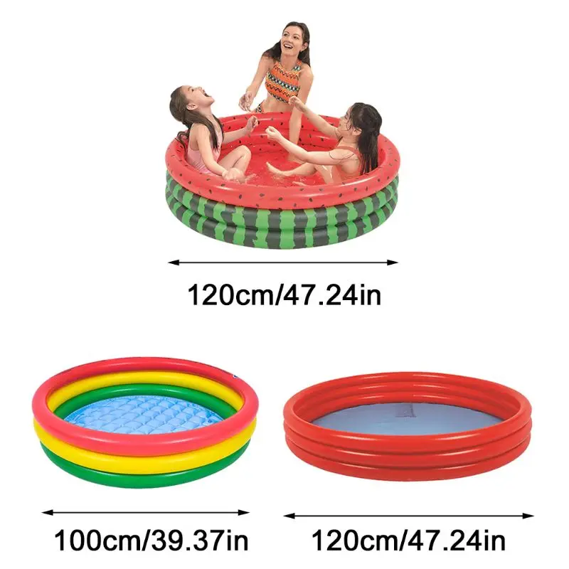 

PVC Inflatable Three-ring Round Swimming Pool Portable Children Outdoor Pool