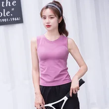 Стиль, без рукавов, Быстросохнущий Спортивный бюстгальтер, пуш-ап, ударопрочное нижнее белье, для фитнеса, не стальное кольцо, облегающий, для бега, T-shir