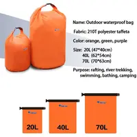Portable 20L 40L 70L Storage Dry Bag Waterproof Bag For Canoe Kayak Rafting Sports Outdoor Camping  Travel Kit Dry Sacks 2