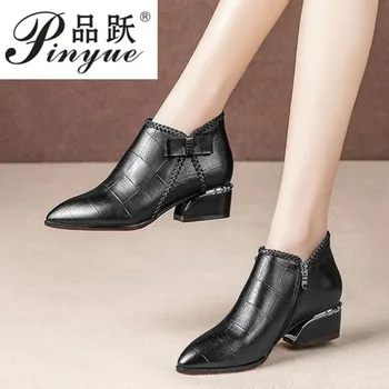 

Plus Size 42 Ankle Boots Women Platform Lace Up Buckle Shoes Thick Heel Short Boot Ladies Casual Footwear Botas Mujer High Boot