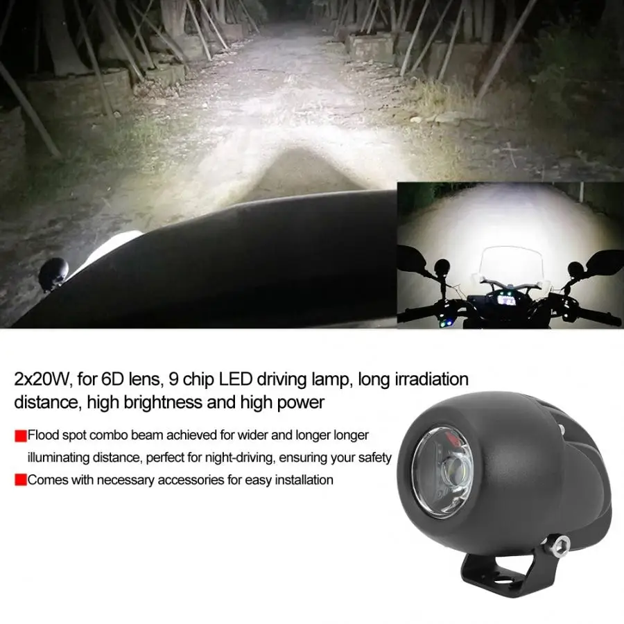 Свет для 6D 20W DC 9-36V белая противотуманная ЛАМПА IP68 Водонепроницаемый круглый маленький светодиодный светильник для мотоцикла SUV ATV Лодка амфибия противотуманные фары