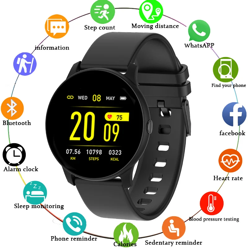 $17.59 New Smart Watch Ip68 Waterproof Fitness Tracker Heart Rate Monitor Music Control Men Women Sma