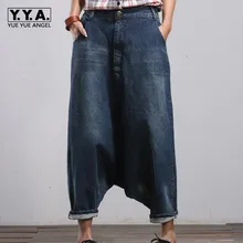 Женские Капри палаццо, мешковатые, хип-хоп, Boho, свободный крой, джинсы, Vaqueros Mujer Broek Vrouwen, теплые джинсы, штаны для женщин, брюки