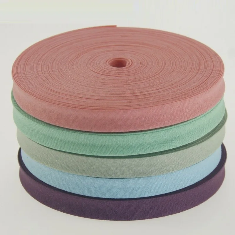 Monochrome Cotton Fold Binding Tape 12mm 30 Yards/Lot for Table Cloth Garment Quilt Craft Sewing Accessories