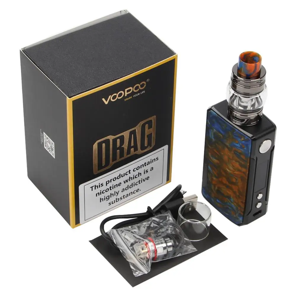 Voopoo Drag 2 комплект из платины 177 Вт Drag 2 Коробка мод Vape 5 мл Uforce T2 SubOhm Танк U2 N3 катушка электронная сигарета испаритель - Цвет: Flame