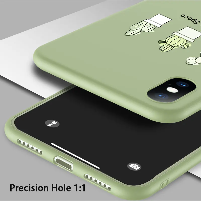 Ottwn мультфильм чехол для телефона в форме кактуса для iPhone 11 Pro Max XS Max XR X 6 6s 7 8 Plus 5 5S SE зеленые растения цветок Мягкий ТПУ задняя крышка