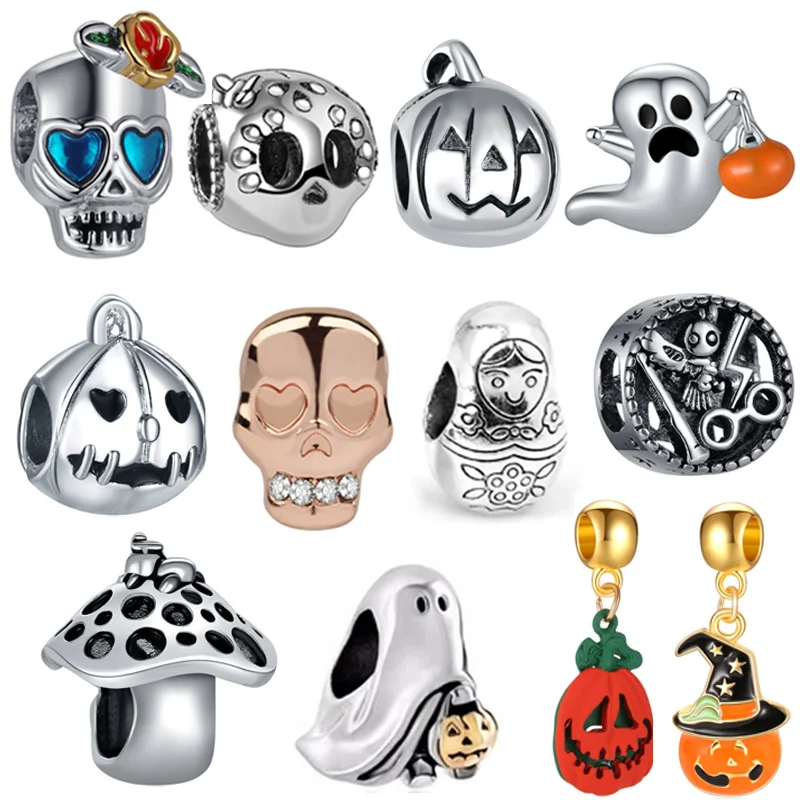 Бусины-шармы из циркония сплав крест Череп призрак подходит для фирменного