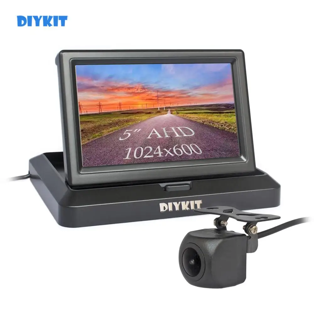Монитор Автомобильный DIYKIT складной IPS AHD монитор 5 дюймов 1024x600 P HD 1280 градусов Starlight