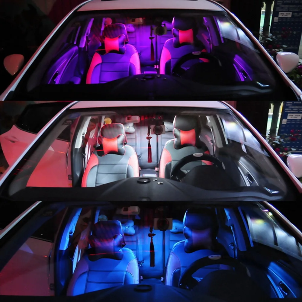 Hviero T10 RGB 5050 12SMD Car Led remote control Rgb car led panel interior Auto lights Reading Dome Festoon BA9S Adapter DC 12v Light