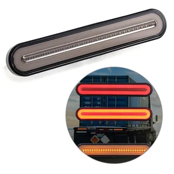 

2PCS 100LED Brake Tail Light Two-Color Light Guide Truck Modified Tail Light Turn Signal