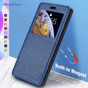 

For Xiaomi Redmi Note 9S Case For Xiaomi Redmi Note 9 Pro Redmi Note 9 Pro Max View Window Cvoer Invisible Magnet and Card Slot