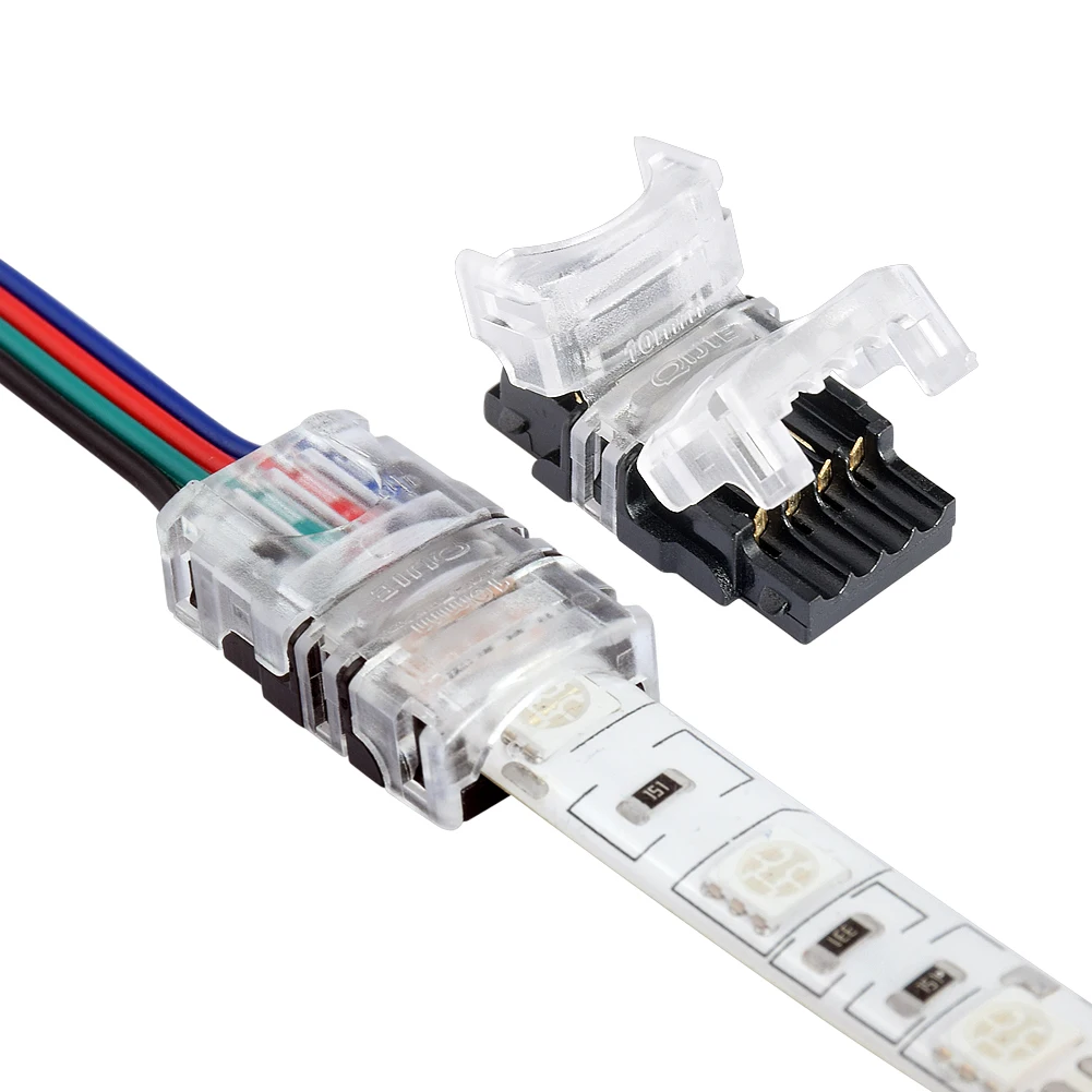 

5pcs/lot LED Strip Connector for 3528 5050 led Strip to Wire Extension Quick Use Terminals Connection Cable 2pin 3pin 4pin 5pin