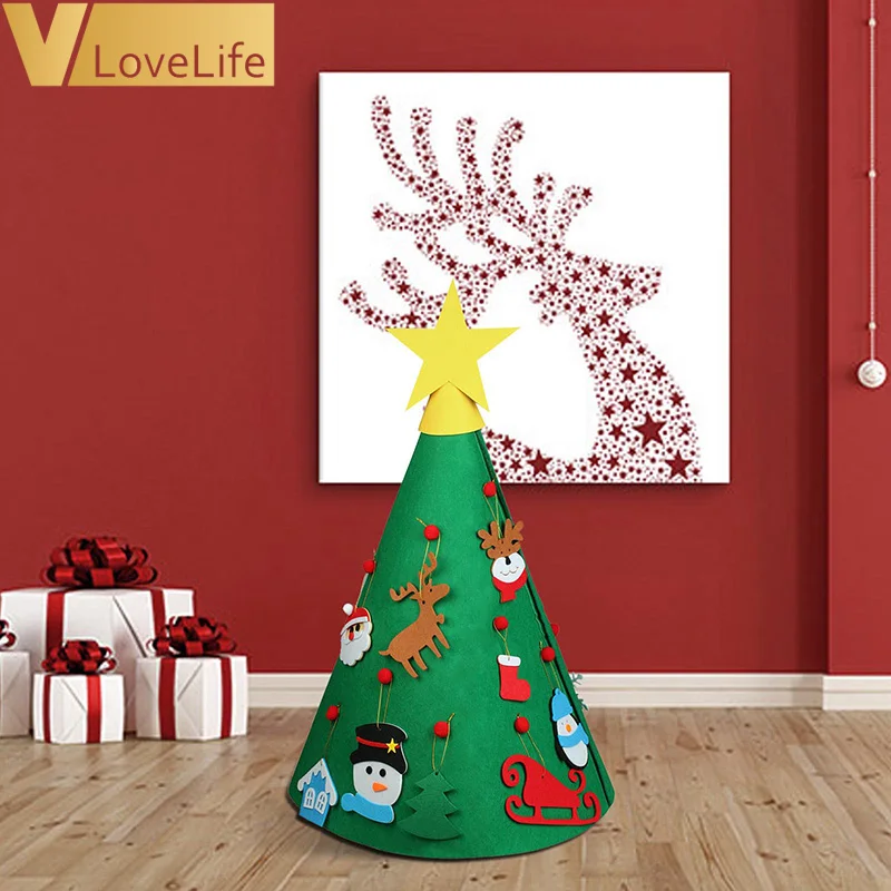 3D DIY войлочный комплект для рождественской елки с Рождественские подвесные украшения Рождественский подарок для детей рождественские украшения год Arbol Navidad