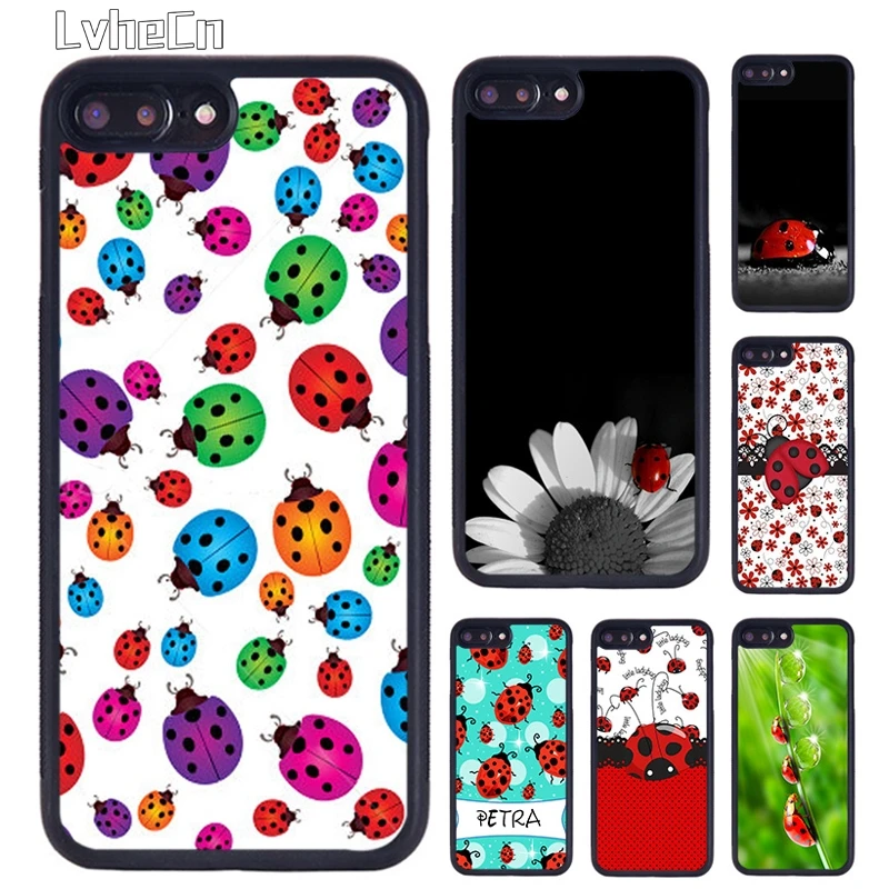 Яркий чехол для телефона LvheCn 11 с Божьими коровками iPhone 5 6 S 7 8 Plus 12 Pro X XR XS Max Samsung galaxy