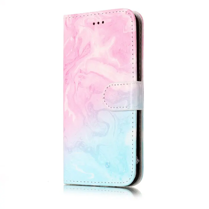 Pink Green Marble Кожаный чехол-портмоне с откидной крышкой чехол КРЫШКА ДЛЯ samsung Galaxy S9 S8 плюс S7 S6 край S5 Note8 J3 J5 J7 A3 A5 слот для карт памяти чехол P01G - Цвет: Pink Green Marble