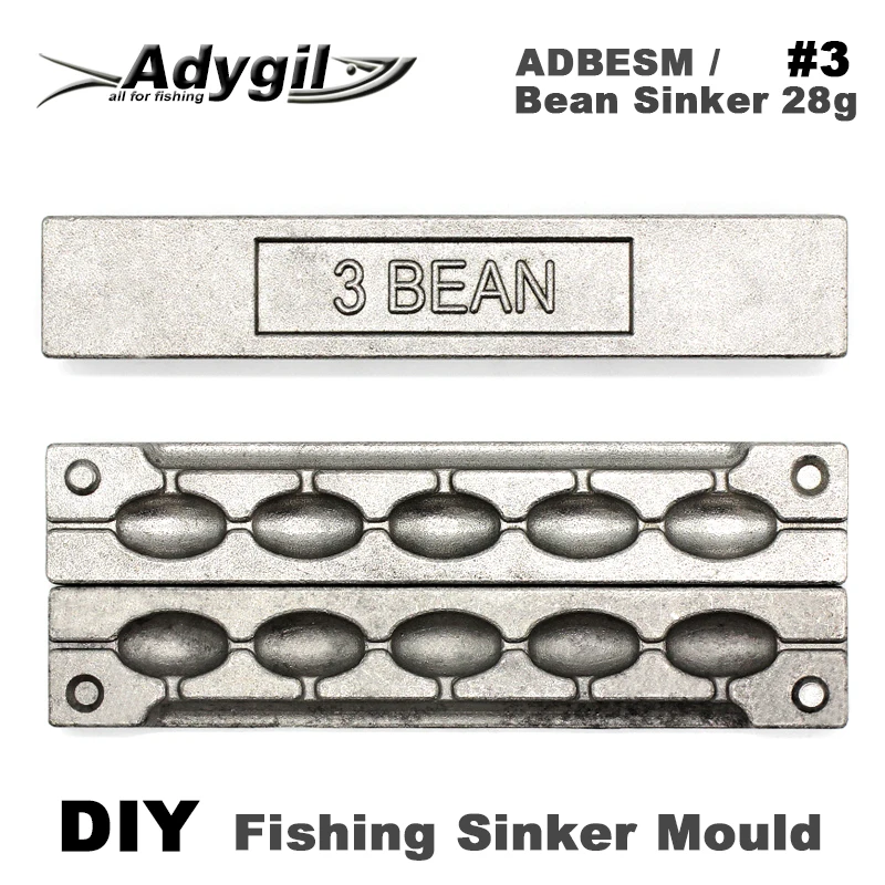 Adygil DIY рыболовные бобовые грузила прессформы ADBESM/#3 бобовые грузила 28 г 5 полостей