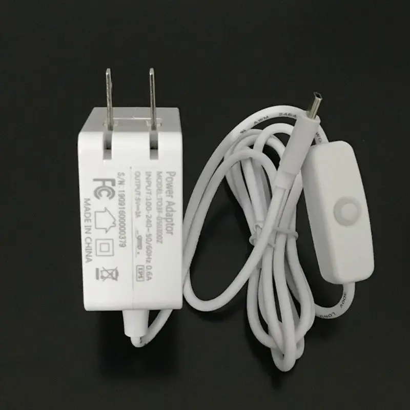 Складной адаптер питания кабель 5 в 3A USB-C зарядное устройство Шнур с кнопкой переключения для Raspberry Pi 4B аксессуары