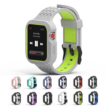 

Silicone Strap For Apple Watch band 38mm 42mm iWatch band 44mm 40mm Sport Bracelet Case Belt for Apple Watch 5 4 3 2 Accessories