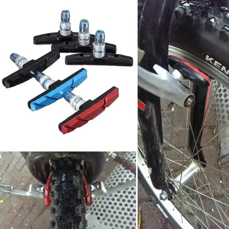 1 пара тормозных колодок для горного велосипеда Mtb тормоза велосипедные V-Brake Holder обувь Резиновые блоки велосипедные аксессуары 3 цвета
