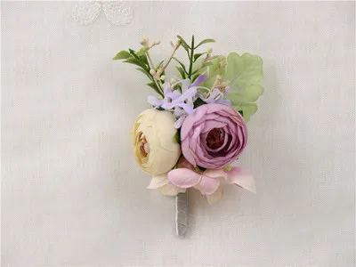 Corsage-5 YO CHO свадебный браслет-корсаж на запястье для подружек невесты, Шелковый розовый корсаж на запястье для подружек невесты и сестер, мужские бутоньерки с цветами - Цвет: Corsage-5