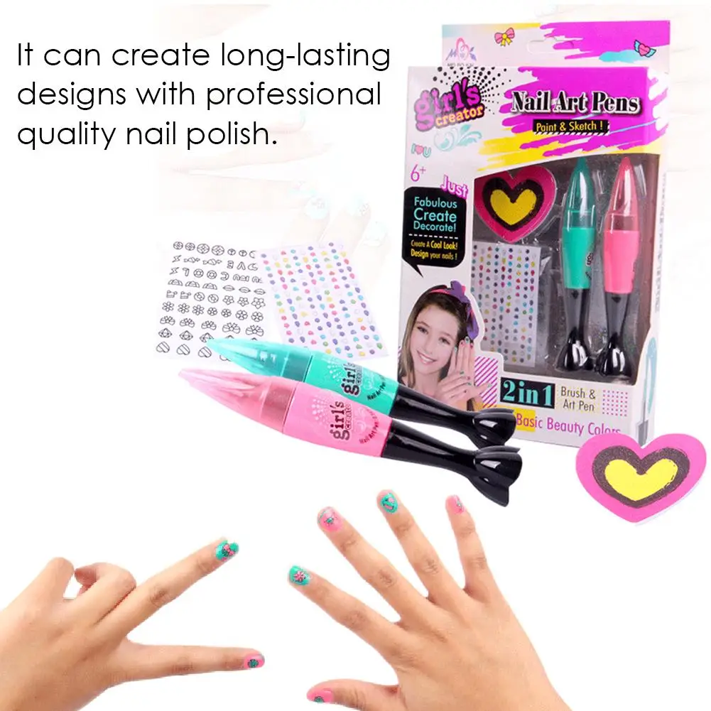 Детский дизайн ногтей, макияж, игрушка для ногтей, лак для ногтей, набор, ручка для ногтей, ручной рисунок, подарок, ручка для ногтей, салон, родитель-ребенок, игровой домик, игрушки