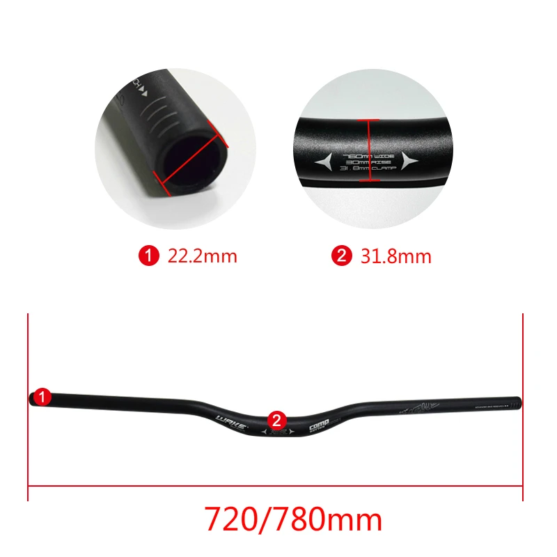 Aluminum Alloy MTB Bicycle Handlebar Road Mountain Bike Riser Handle Bar Lightweight Steering Wheel 720 780mm x 31.8mm bicycle handlebar grips bike handlebar tape bicycle accessories bicycle handlebar
