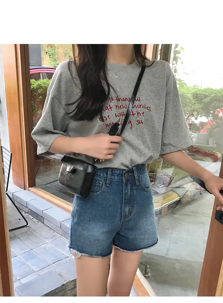 AliExpress для фотосессии, высокая талия, Джинсы женские, лето, корейский стиль, шорты для студентов, шикарные, универсальные шорты