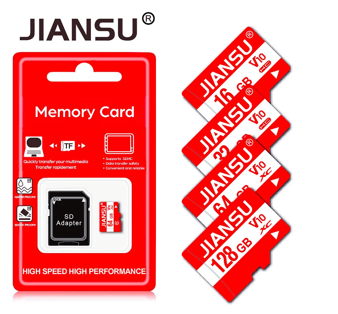 ޸ ī 16GB 32GB 64GB 128GB 256GB Class 10 Micro Flash SD TF Card for Video camera Drone tablet Smartphone Adapter