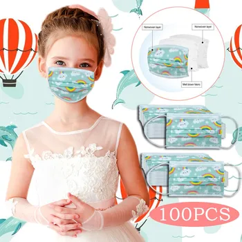 

50/100pcs New Disposable Cute Children Printing Pattern Mask Children Disposable Mask Health Care Fast Shipping Covers Mouths
