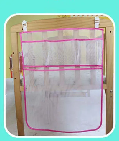 Детская кровать висячая сумка для хранения детская колыбель Органайзер сумка пеленка подгузник Органайзер сумка для детская кроватка набор игрушка для кровати сетчатый мешок для хранения - Цвет: Multiplepocket pink