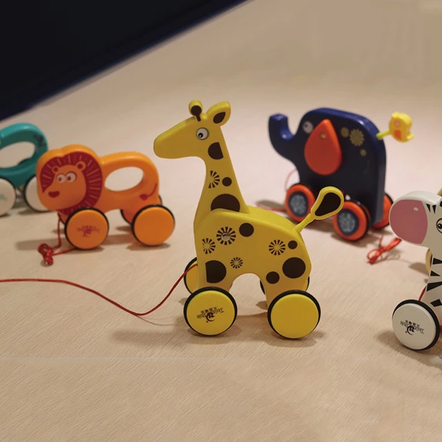 To Pull Animal Newborn Early Teaching Walker Toys Baby Toddler Toy Cartoon Animal Trailer Toddler Toys Hand Push Pull Walks Plan 6