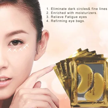 

Newest 2pcs/Pair High quality Gold Crystal collagen E ye Mask Women Girls E ye Patches E yes Moisturizing e ye mask Massage