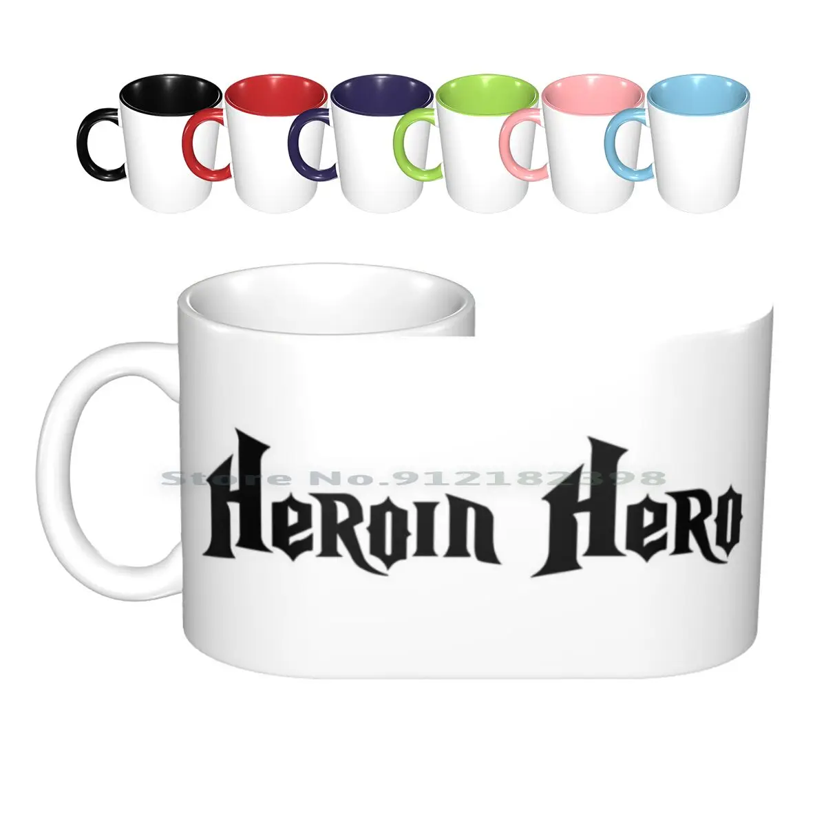 Heroon Hero-Black Ceramic Mugs Tazze Da Caffè Tazza Da Tè Al Latte Heroon Hero Oppium Um Um Drug Drugs Divertenti Giochi Di Chitarra