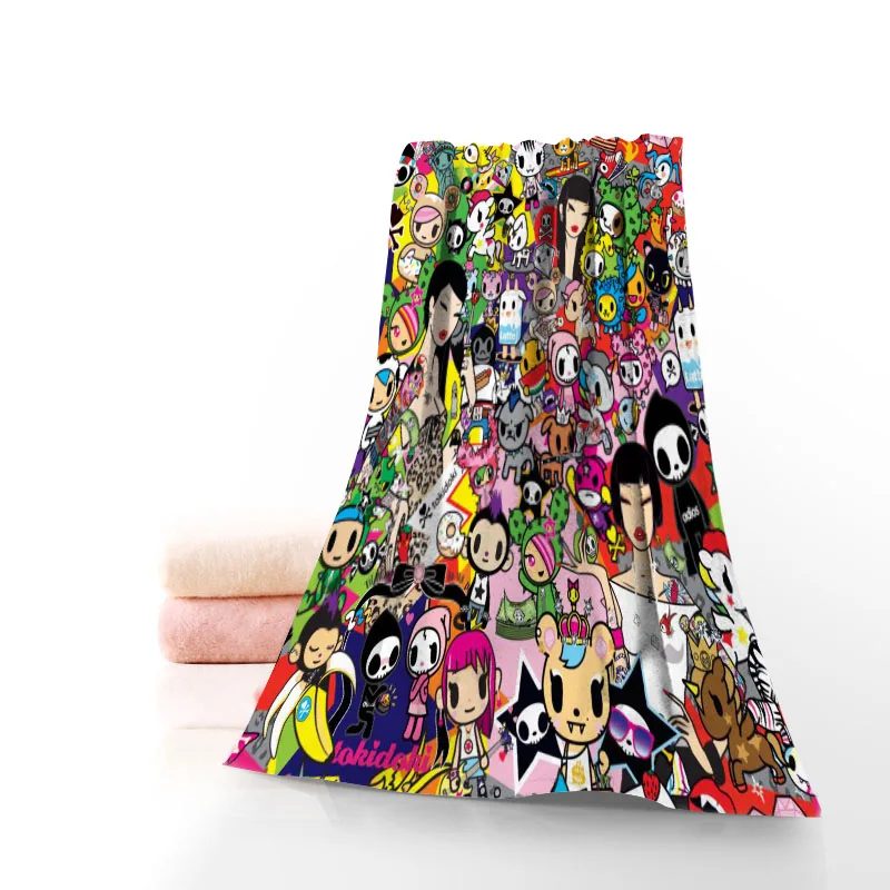 Tokidoki Cartoon Towel Printed Cotton Face/Bath Towels Microfiber Fabric For Kids Men Women Shower 70X140cm microfiber towel facial cleansing towel