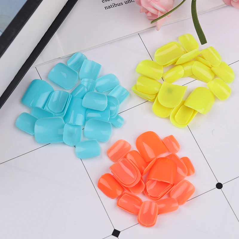 New Arriva 24Pcs Luminous False Nails Acrylic Gel Full French Fake Nails Art Tips Tools With 2g glue